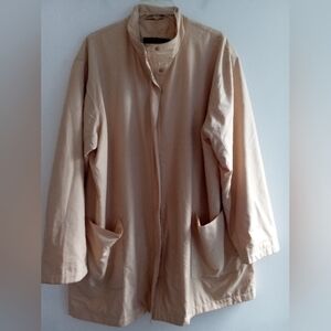 Marina Rinaldi Women Beige Full Zip Long Rain/Trench Coat size 23 or US 14